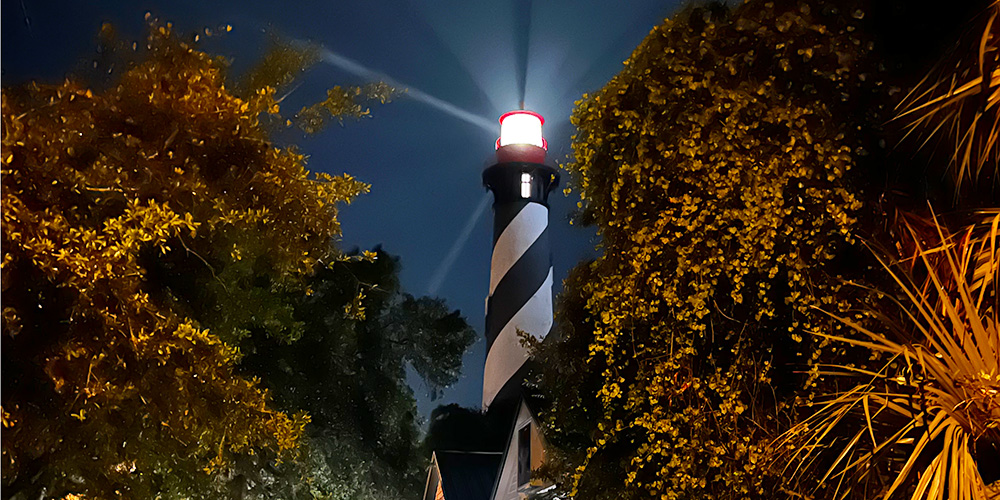 St. Augustine ghost tour review: St. Augustine Lighthouse at night