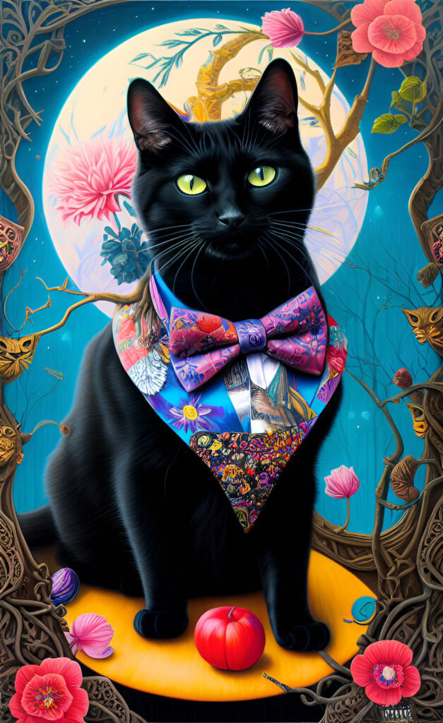 Dapper cat painting for International Rescue Cat Day