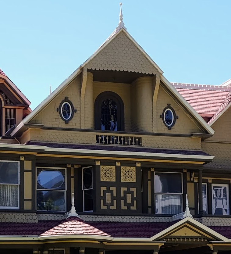 Pareidolia causes us to see a face on the front of the Winchester Mystery haunted house