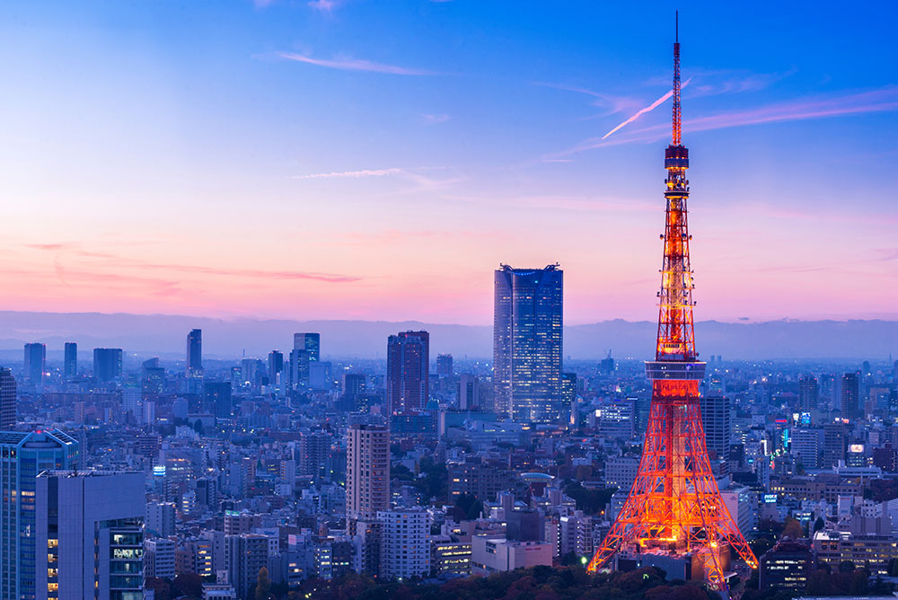 view of Tokyo Tower similar to what JJ saw from his balcony when a Yokai tried to enter his apartment